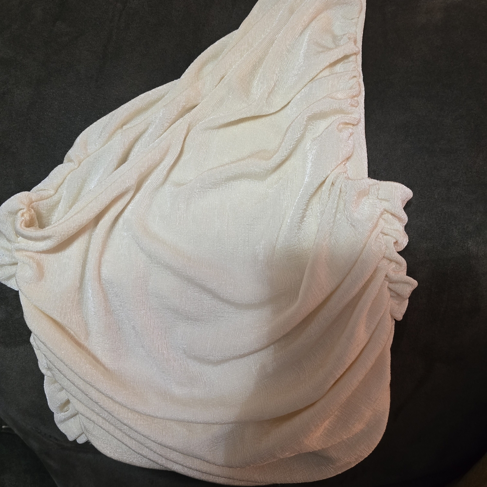 Elegant Cream Ruched Top